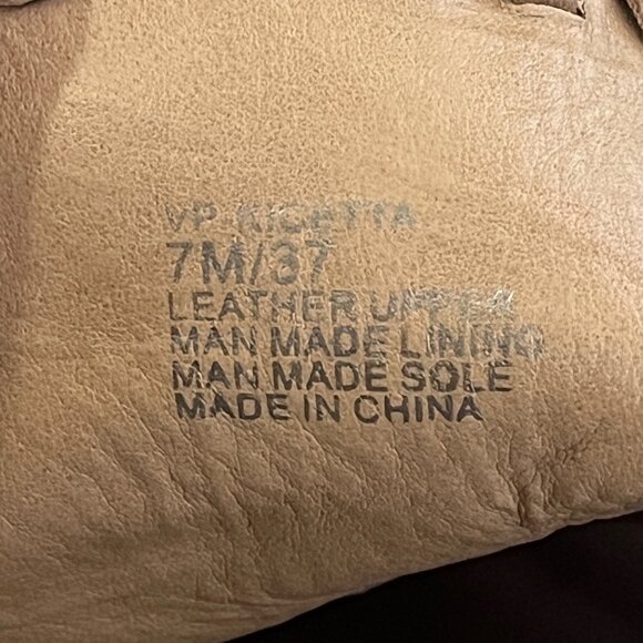 Vince Camuto Leather Peep Toe Heeled Ankle Booties Sz 7 Chunky Boho Chic Western - Picture 7 of 7